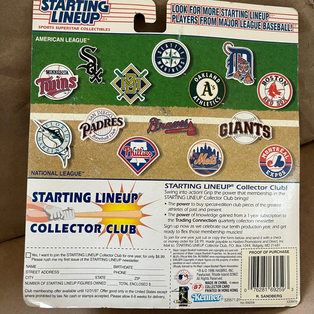 1997 Starting Lineup Ryne Sandberg Chicago Cubs Kenner Figure with Card NEW
